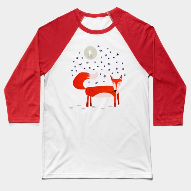 Fox Dream Baseball T-Shirt by elenorDG